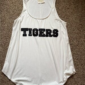 Judith March White Tank Top with Black 'TIGERS' Print